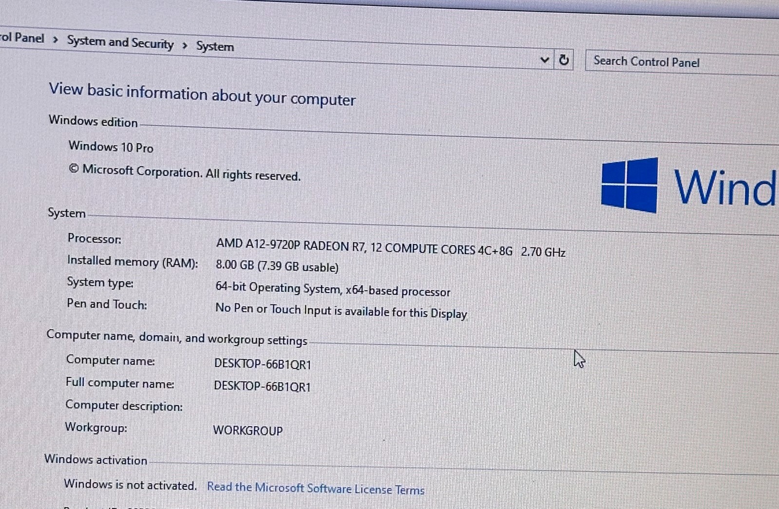 LENOVO IDEAPAD 320/80XS AMD A12-9720P @ 2.70GHz 8GB RAM 1TB HDD *READ