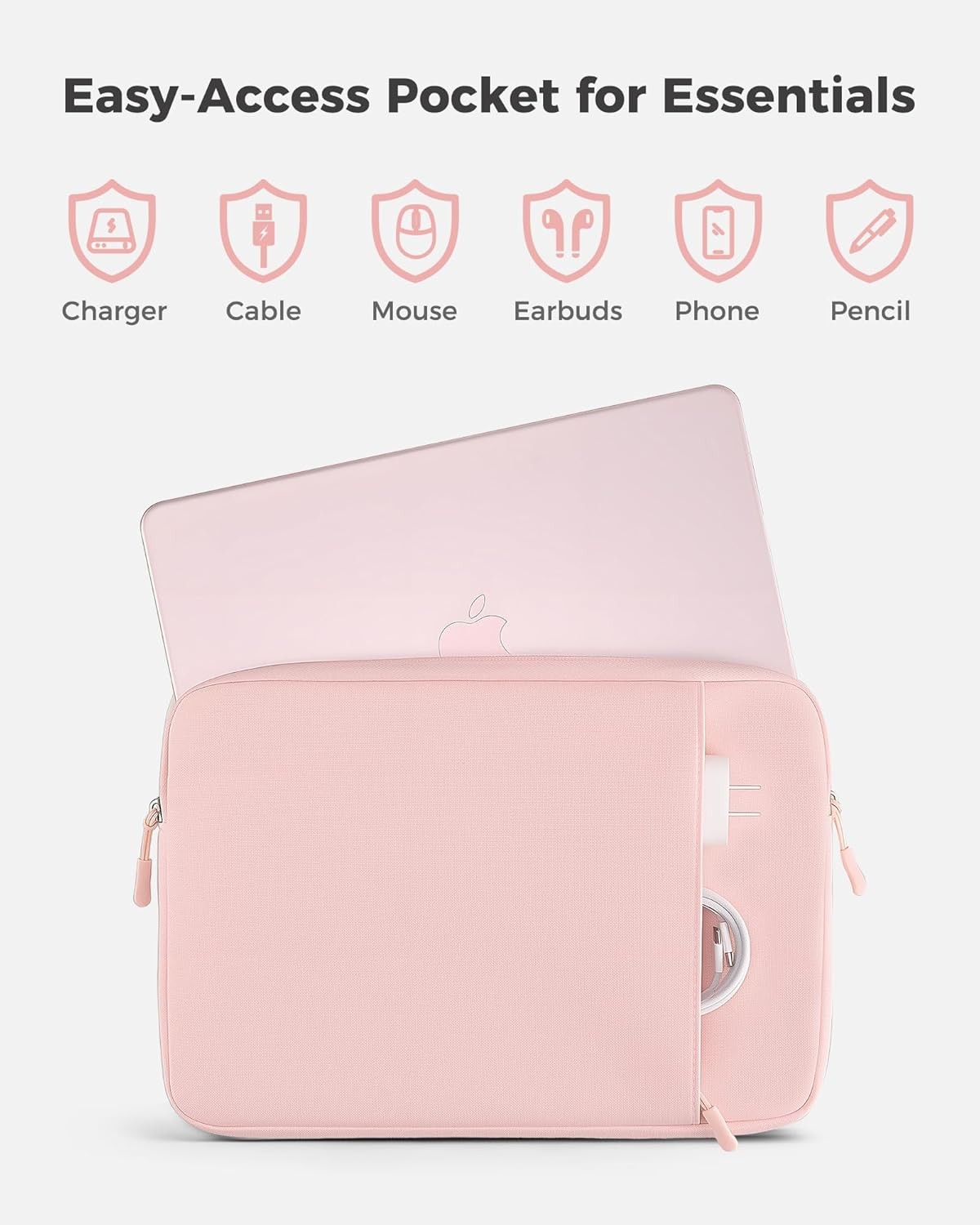 Slim Travel Case for MacBook Neo 13″ 2026 (Models A3404, A18 Pro), Blush Sleeve
