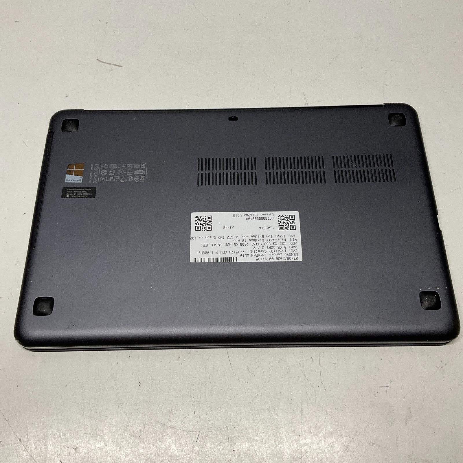 Lenovo IdeaPad U510 Laptop Intel Core i7-3517U @ 1.90 GHz 8GB 750GB HDD Win 10