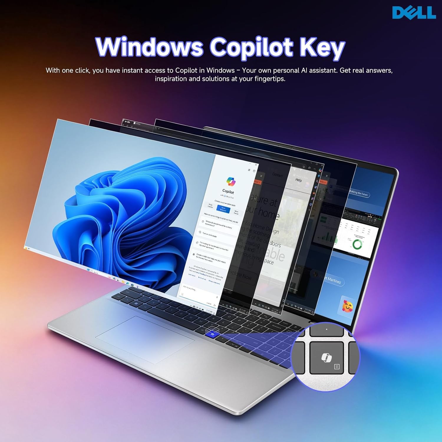 Dell 16 DC16251 FHD+ Touchscreen Laptop, Intel 10-Core Core 7 150U 32 GB 1 TB