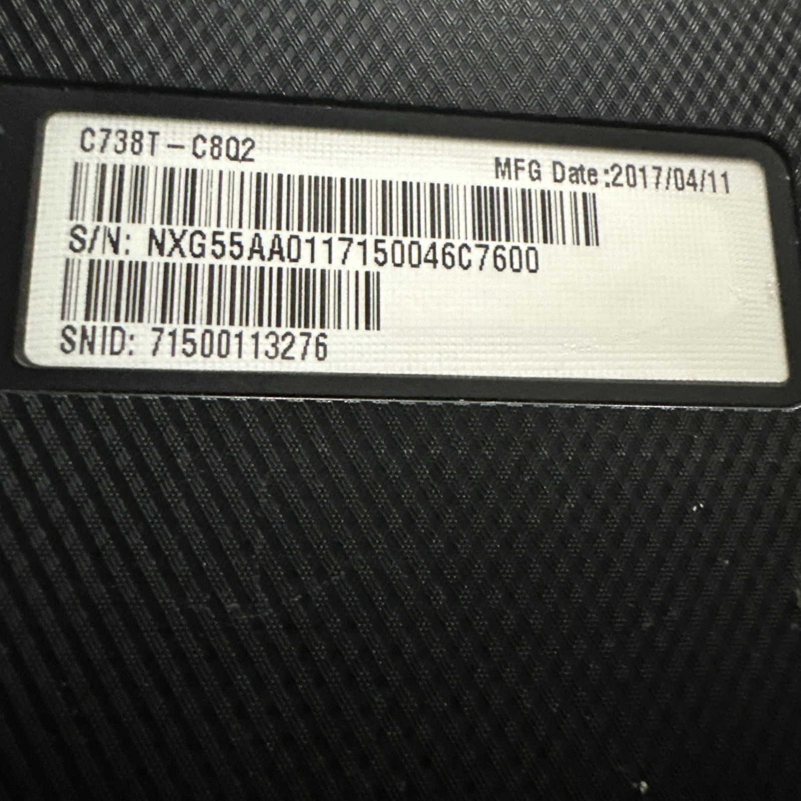 Acer Chromebook 11 – C738T – N15Q8 – Laptop Parts/repair – no charger
