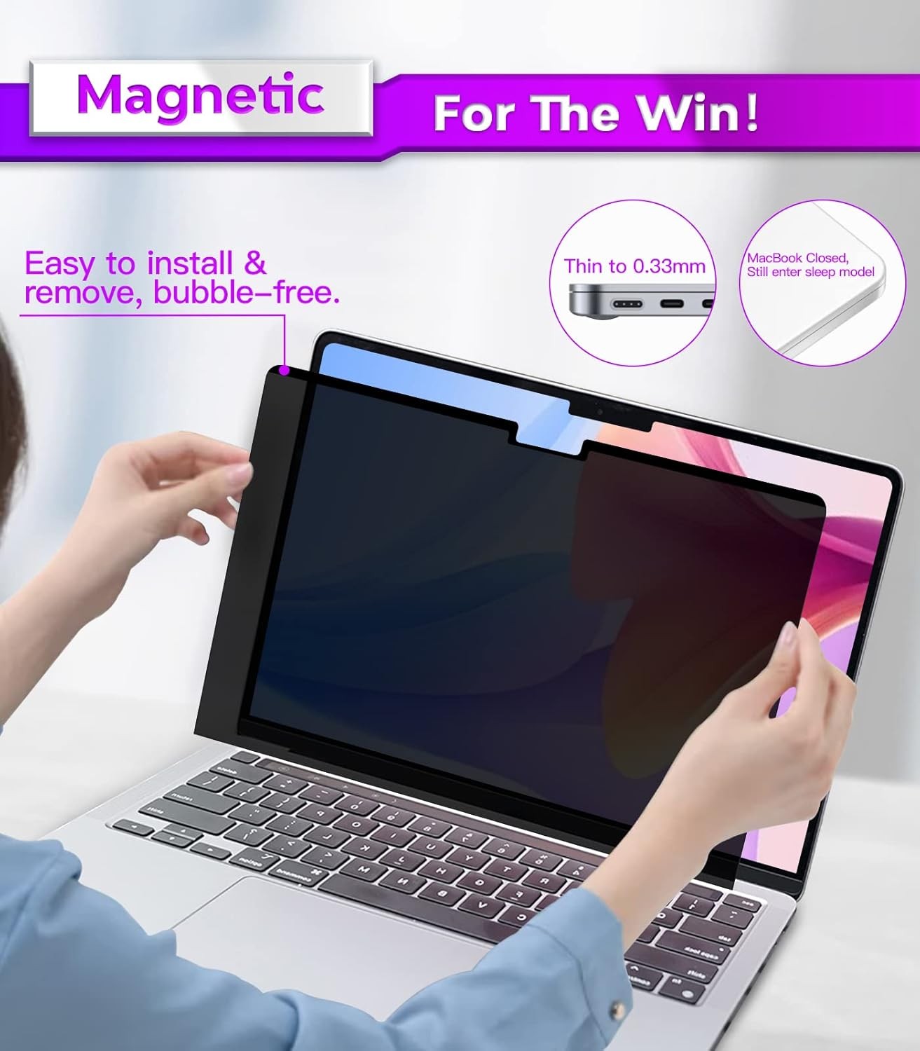MacBook Air 13.6 Inch Magnetic Privacy Screen for M2 Chip 2022 (A2681)