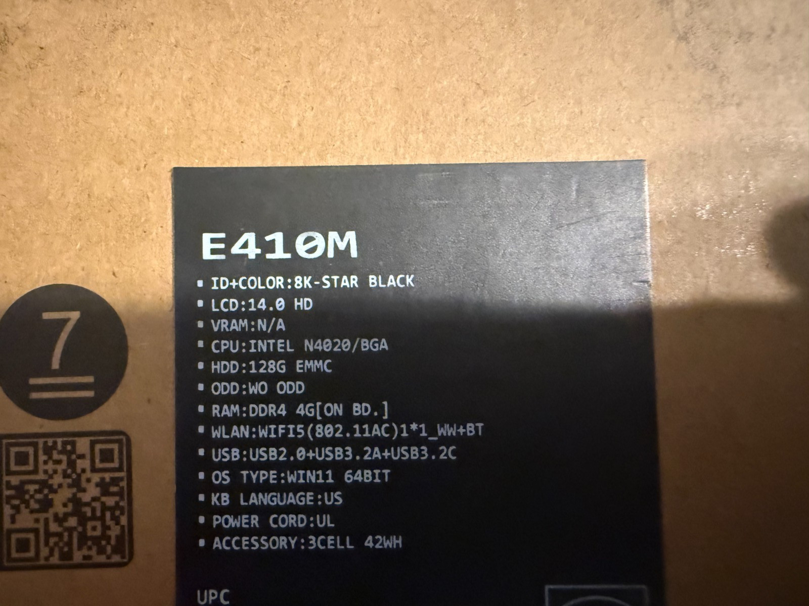 NEW Sealed ASUS E410M R410MA-212 14″ HD N4020 4GB RAM 128GB Win 11 Black Laptop