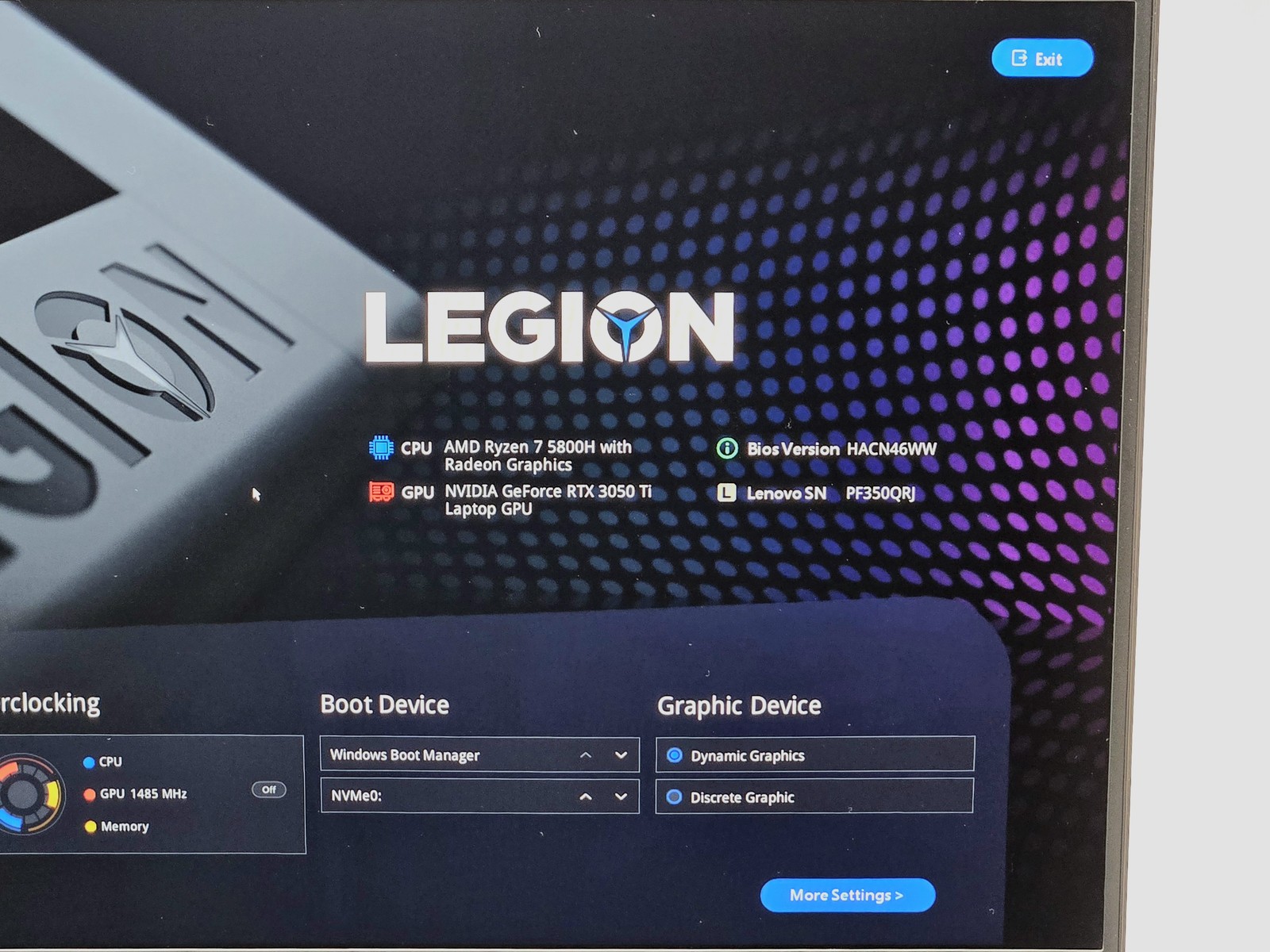 Lenovo Legion S7 15ACH6 15″ FHD RYZEN 7 5800H 1TB 32GB W11 RTX 3050 Ti RGB 165Hz