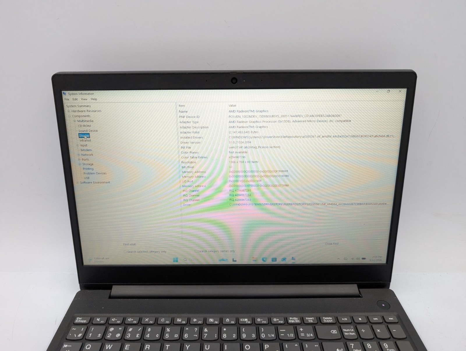 Lenovo IdeaPad 3 15ADA05 15.6″ AMD Athlon 3050U 8GB RAM 240GB SSD Win 11 Home