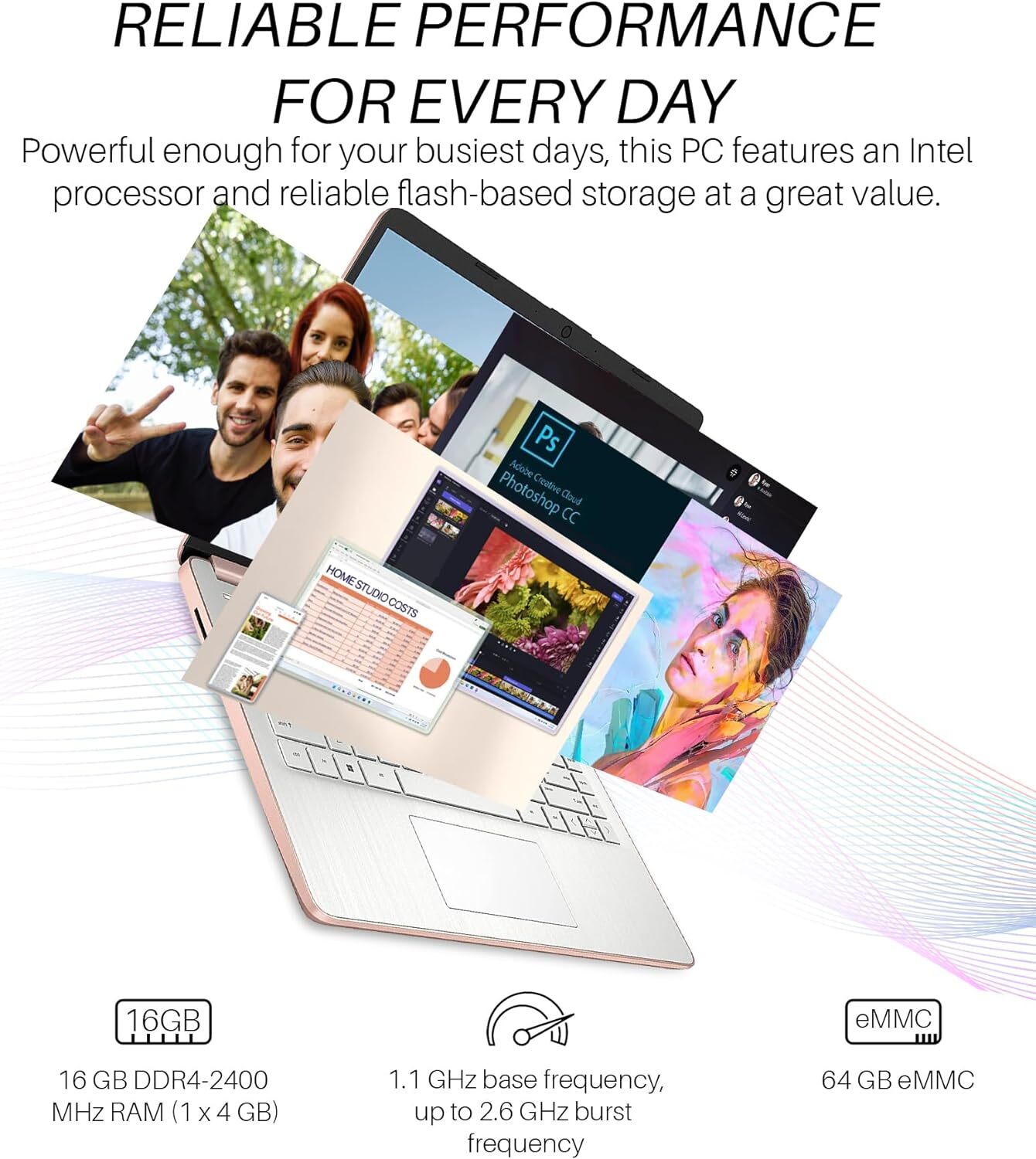 New HP Laptop 14″ HD Intel Celeron N4120 16GB RAM, 320GB Storage Windows 11 S