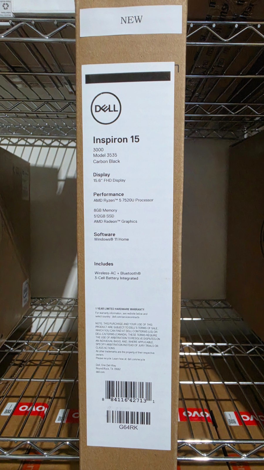 NEW Dell Inspiron 15 3535 15.6″ AMD Ryzen5 7520U 512 GB SSD 8 GB Win 11 BLACK