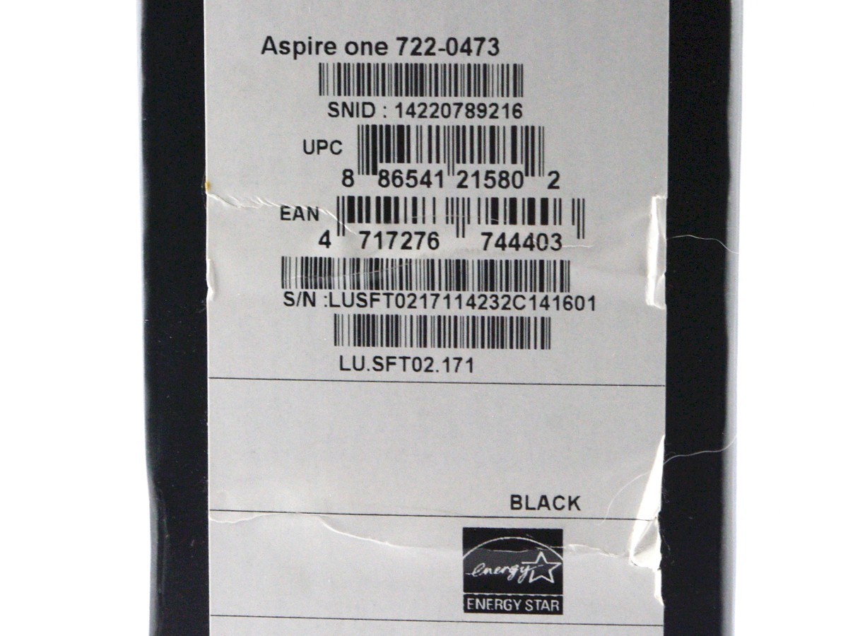 ACER AspireOne 722 250GB HDD 2GB RAM- Original Box, Reset to Factory Condition