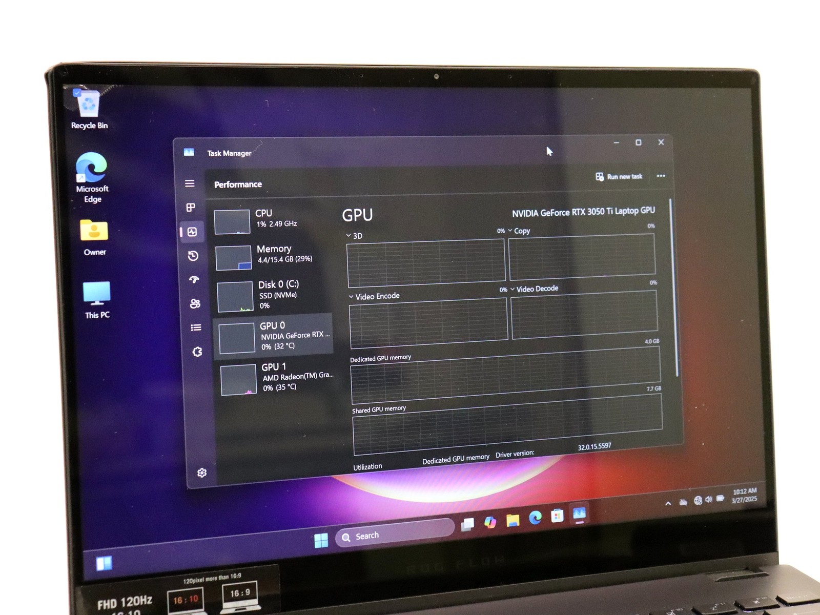 ASUS ROG Flow X13 GV301QE Touch Ryzen 9 5900HS 16GB 1TB W11H RTX 3050Ti – AS IS