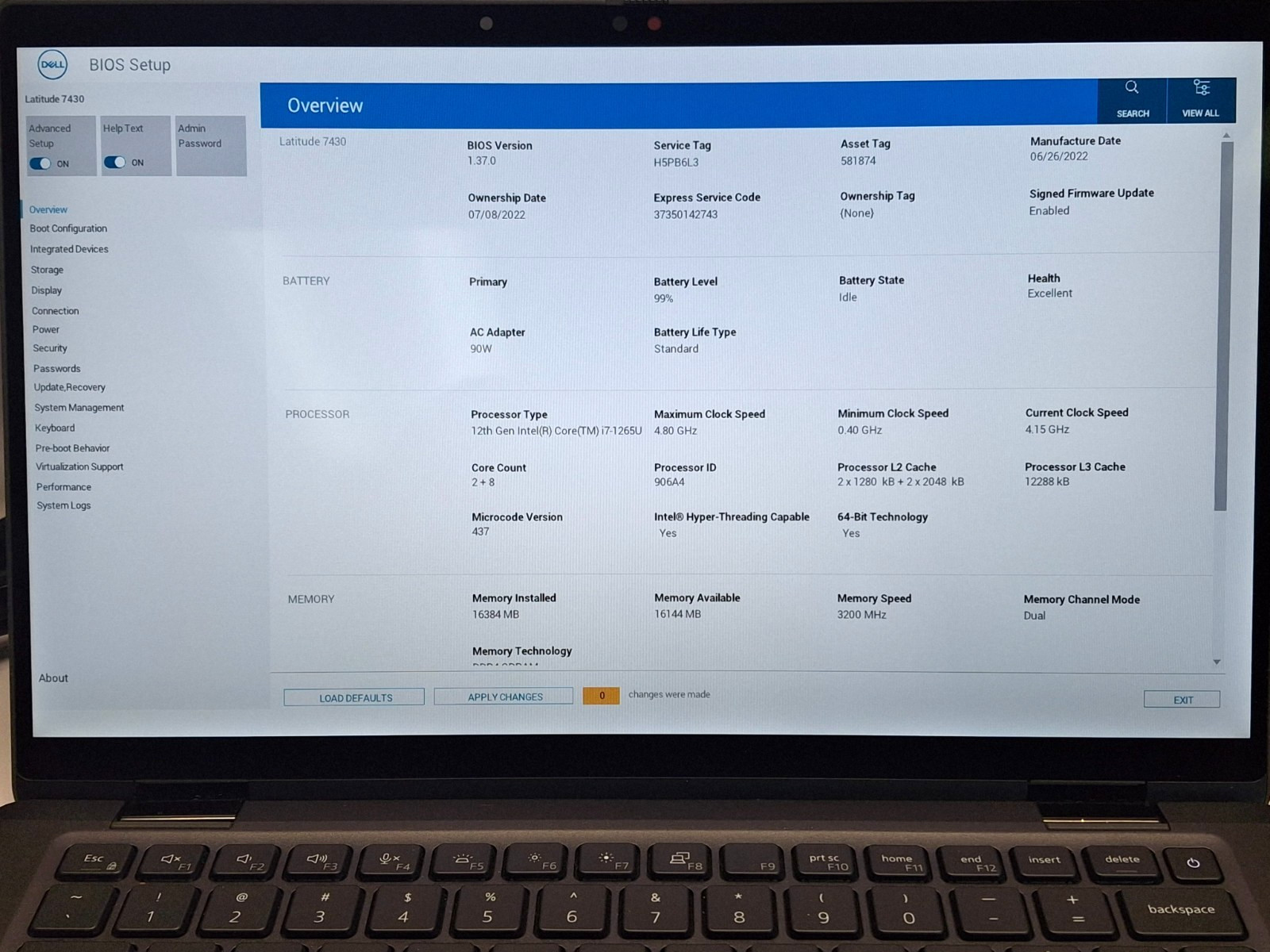 Dell Latitude 7430 Core i7-1265U 16GB Ram 256 GB NVMe Win 11 Pro 2-in-1 Touch
