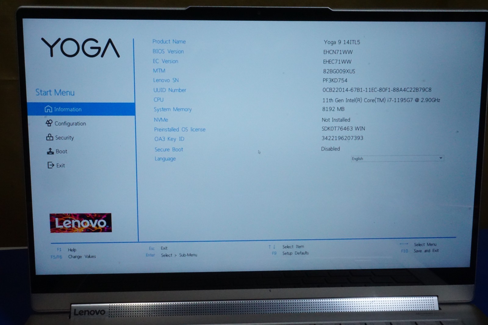 Lenovo Yoga 9 2-in-1 14ITL05 14″ i7-1195G7 2.9GHz 8GB RAM NO SSD/OS