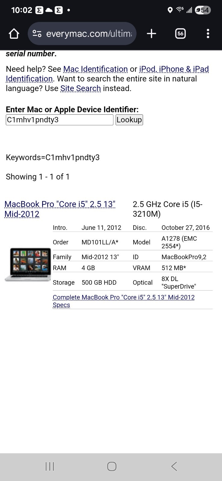 Apple MacBook Pro A1278 13″ Intel Core i5 2.5GHz 4GB RAM (NO HDD) READ DESCRIPTI