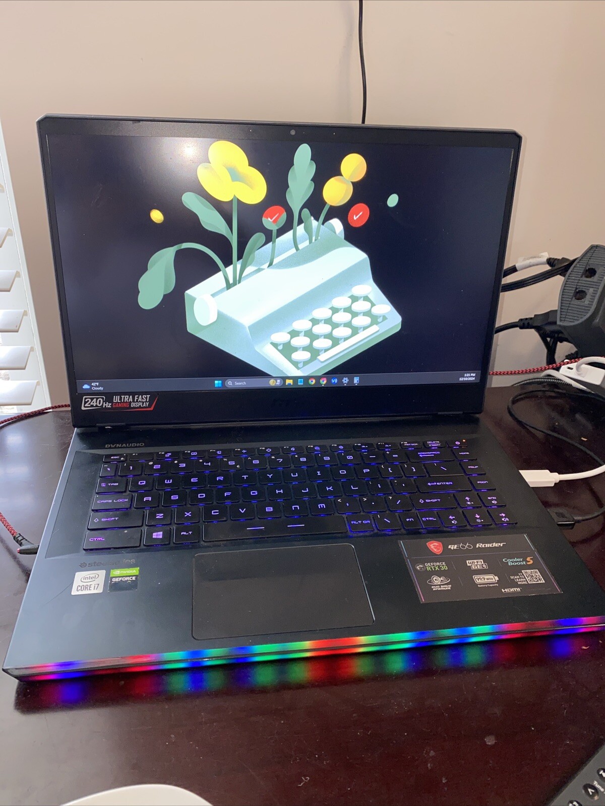 MSI GE66 Raider RTX 3070 i7-10750H 2.6GHz 240Hz 1TB SSD Gaming Laptop