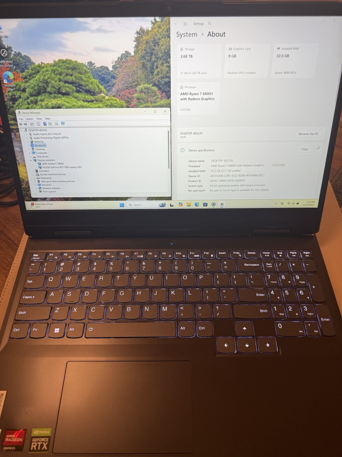 Lenovo IdeaPad Gaming 3 15ARH7 15.6″ 4TB SSD, Ryzen 7 6800H 32gb DDR5 RTX 3050