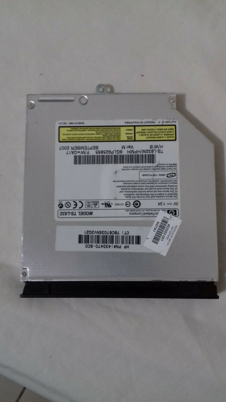 HP PAVILION DV 2000 2500 BURNER DVD CD Player