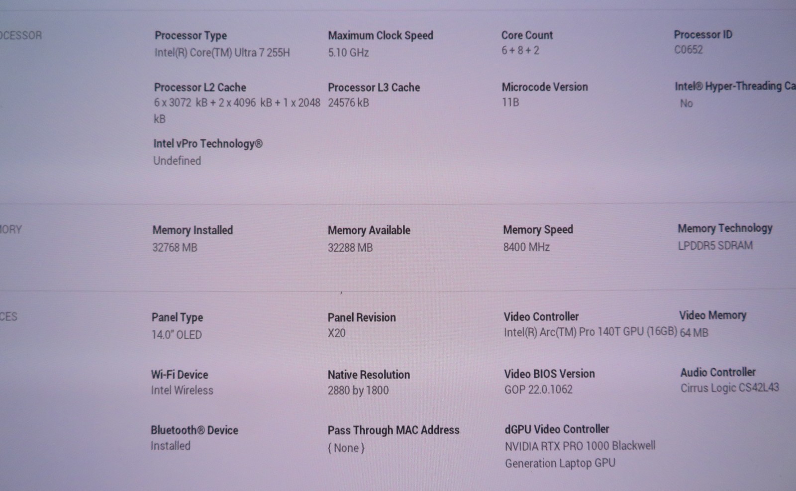 Dell Pro Max Premium MA14250 14″QHD+Touch Intel Ultra 7 225H 32GB RAM 1TB SSD