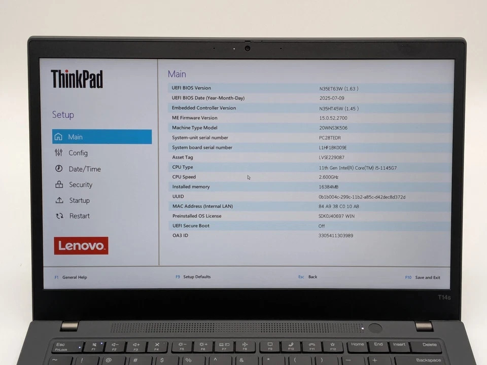 Lenovo ThinkPad T14s Gen 2 14″ FHD Touch i5-1145G7 16GB 256GB SSD Win11 Pro