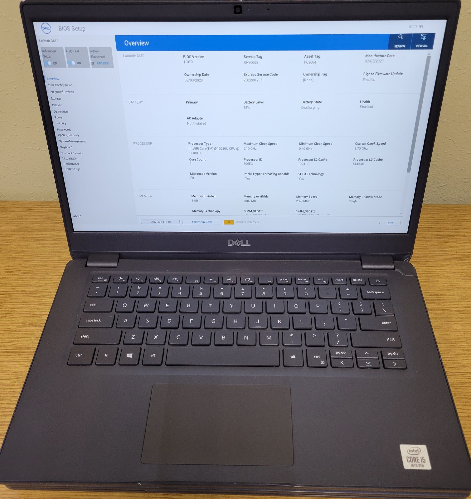 (Lot of 2)Dell Latitude 3410 i5-10210U 1.60GHz 8GB Intel UHD Graphics No OS/SSD