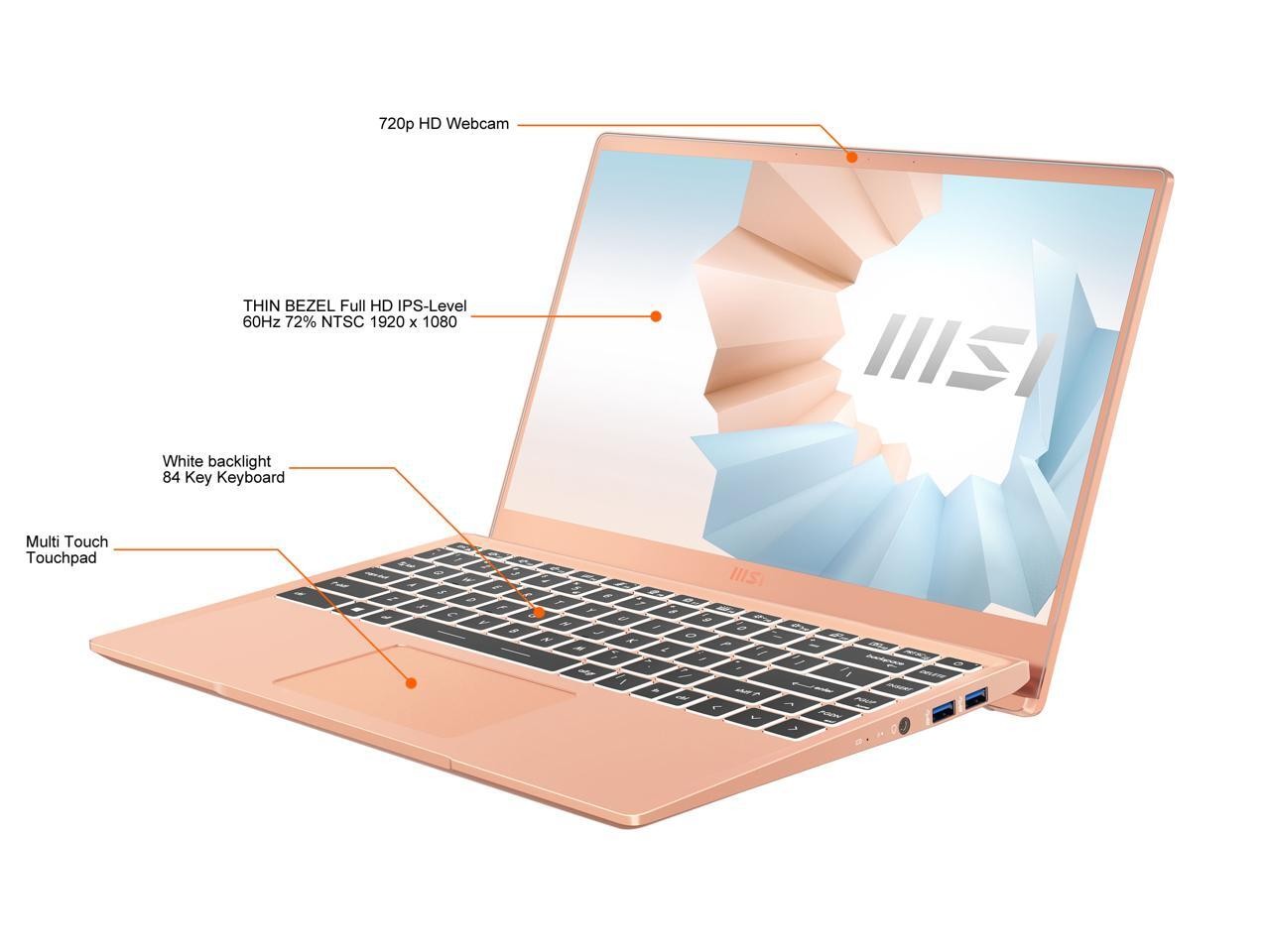 MSI Modern 14 B11MO-609 14.0″ Laptop Intel Core i3 11th Gen 1115G4 (3.00 GHz) 8