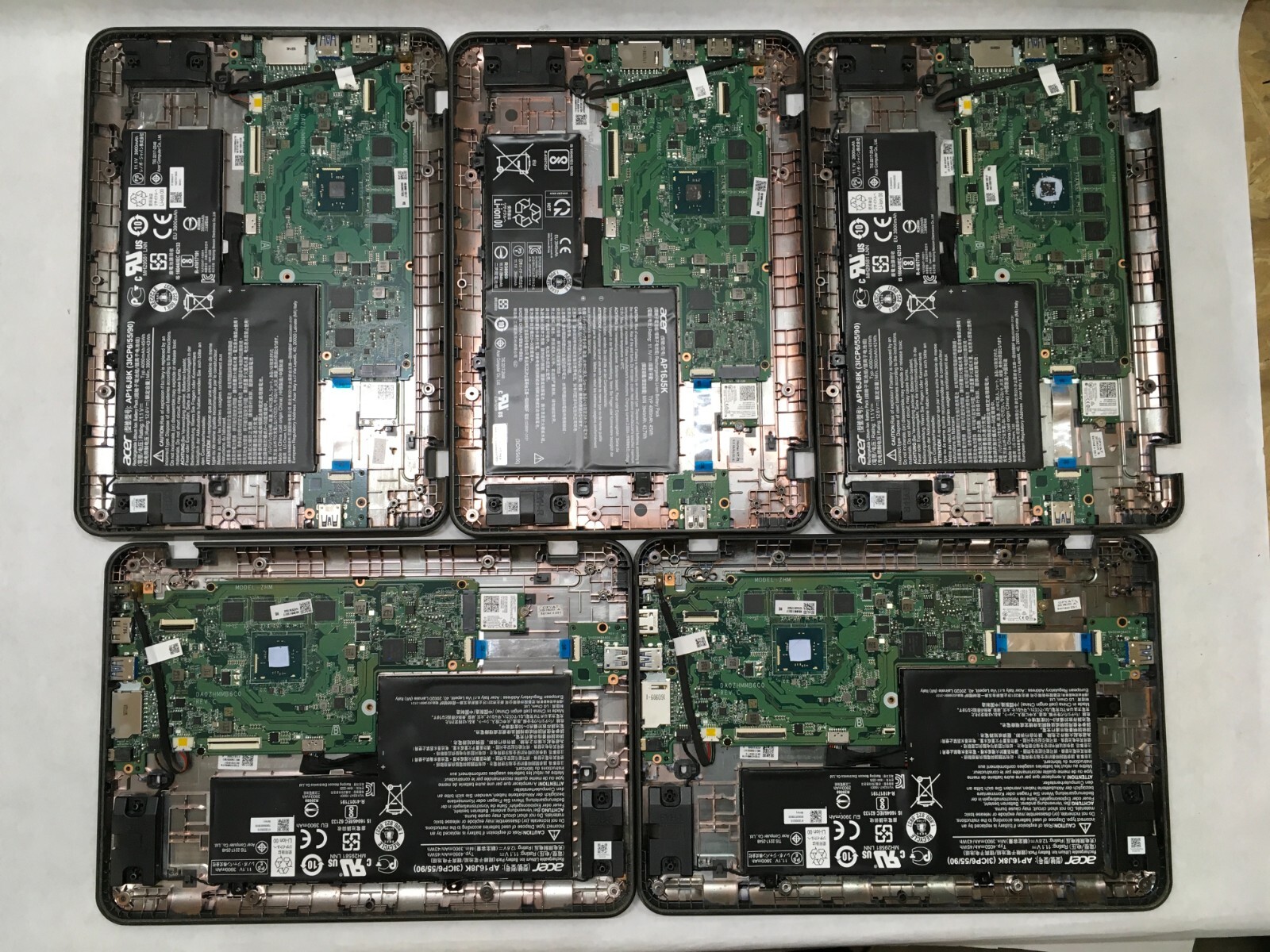 Lot of 10 Acer C731-CBVE Base Panels and Motherboards Only For Parts- FT