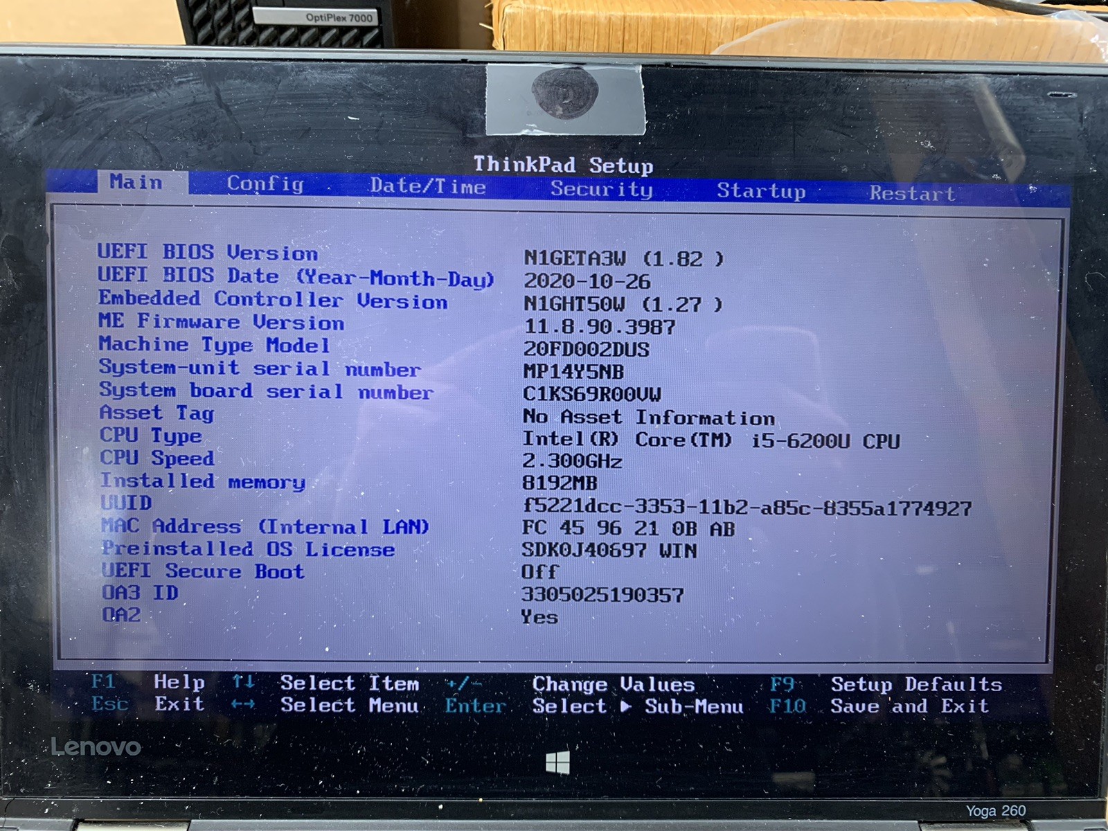 Lenovo ThinkPad Yoga 260 Intel Core i5-6200U@2.30GHz 8GB DDR3 RAM 256GB SSD