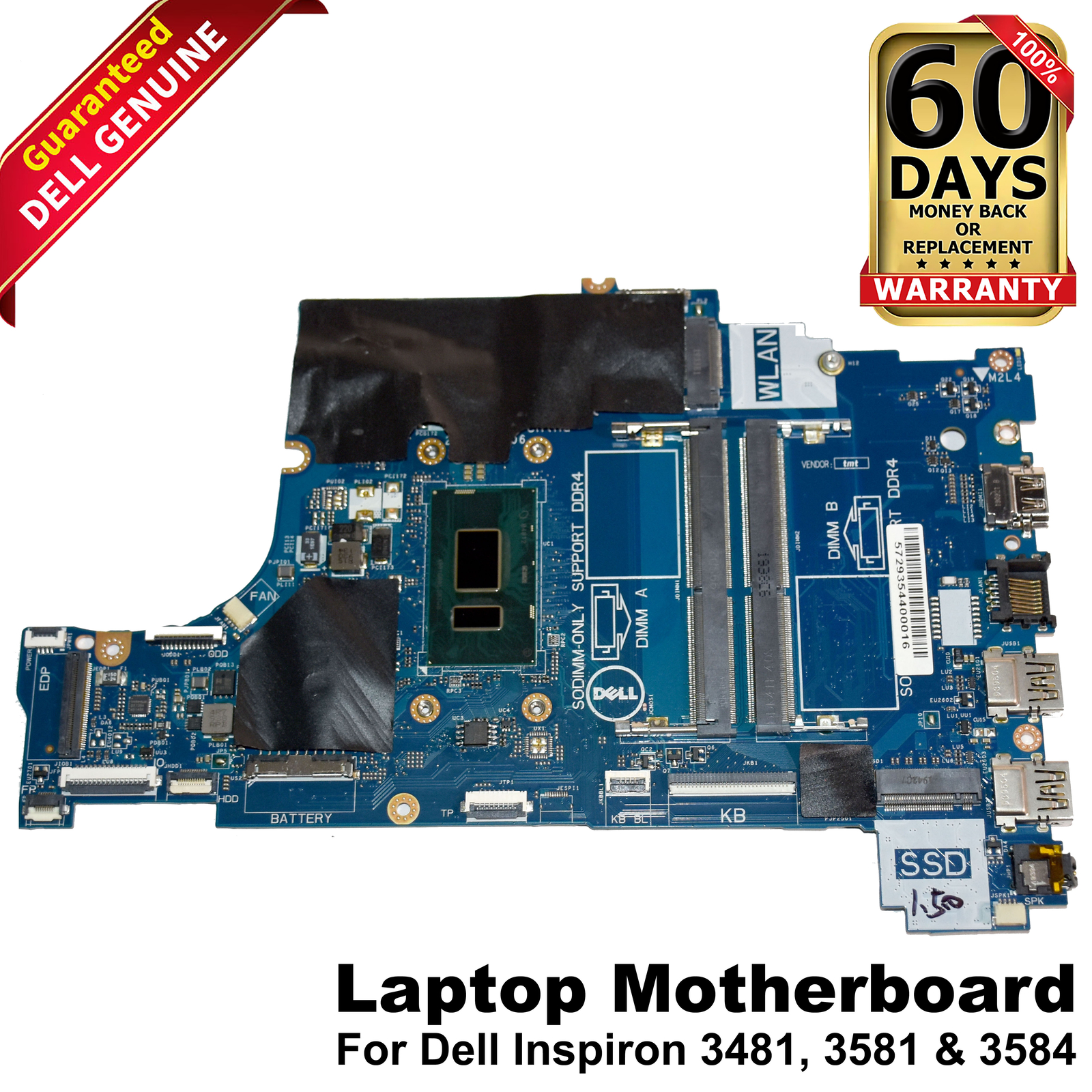 Dell Inspiron 3481 3581 Motherboard Core i3-8130U 2.3GHz LA-G714P M5KN5 XXN5K