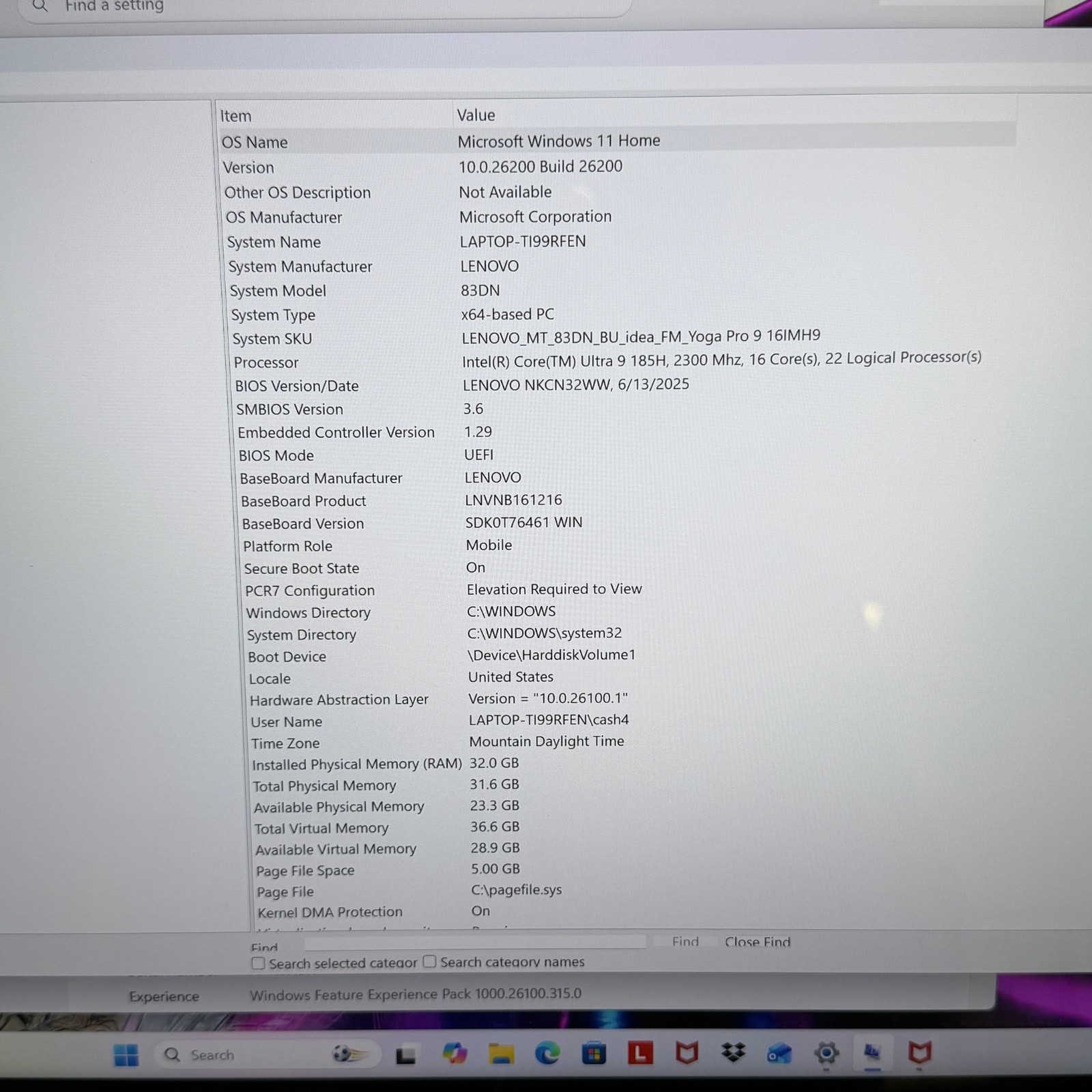 Lenovo Yoga Pro 9 Core Ultra 9 32 GB RAM 1 TB HD NVIDIA GeForce RTX 4050 #H419