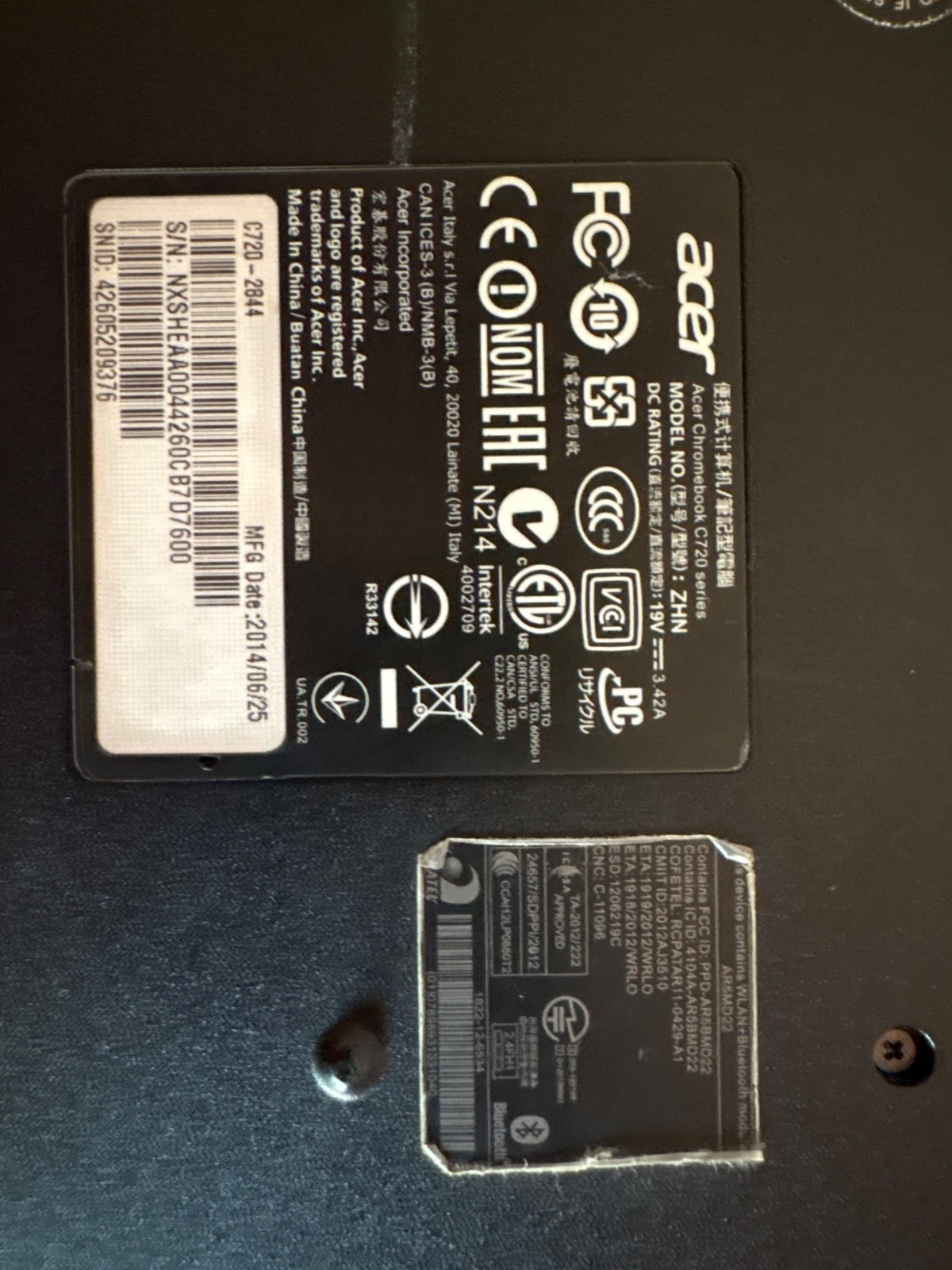 Lot Of 4 Acer Chromebook C720 Laptops 11.6″ Intel Inside Black ** Parts Only **