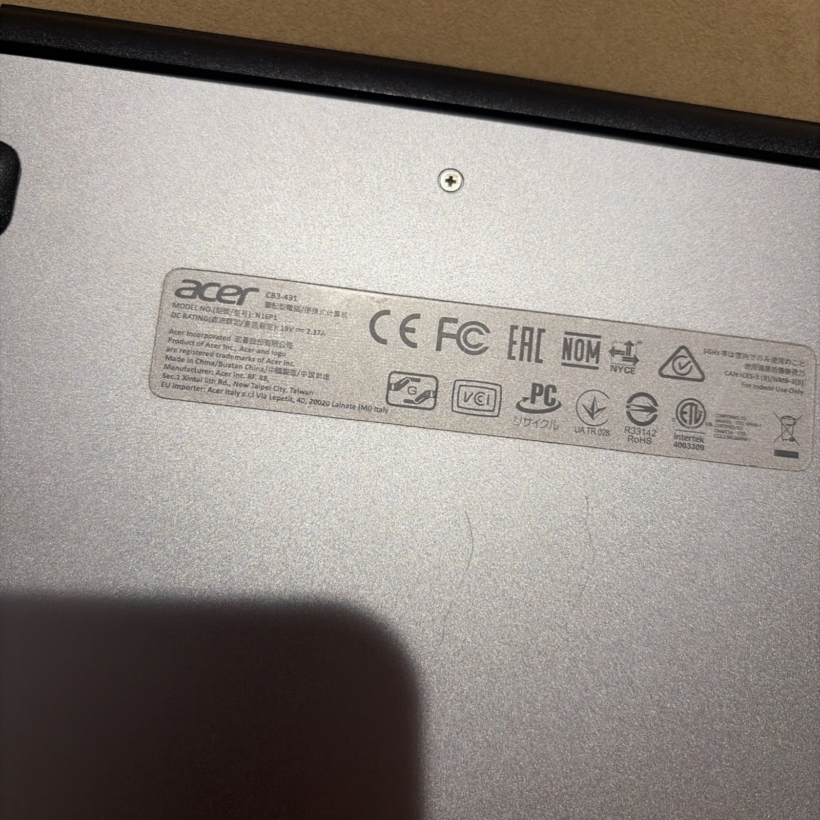 Acer Chromebook 14″ CB3-431-12K1 32GB N16P1 Silver works (no charger)🔥🔥🔥