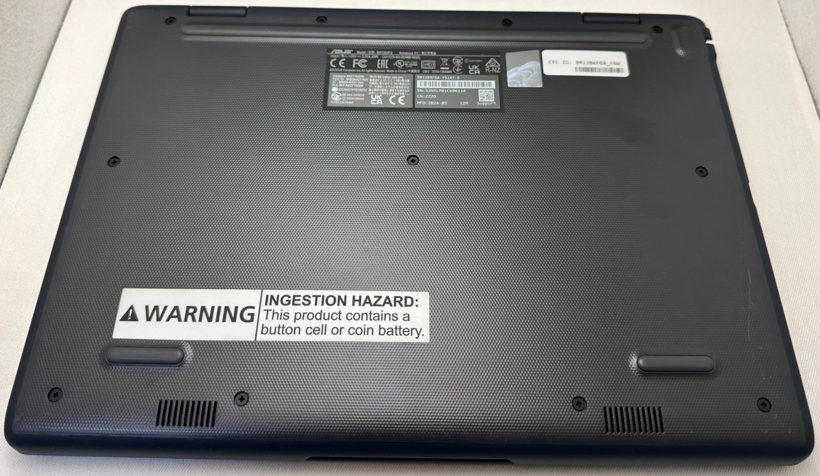 Asus Expertbook BR1204FG – 128GB, 4GB RAM, Intel(R) N100 Processor -Mineral Gray