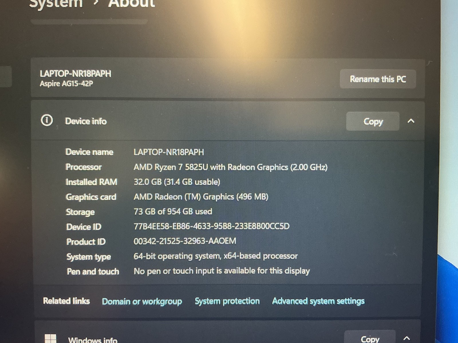 Acer Aspire Go 15 15.6″ AMD Ryzen 7 5825U 32GB DDR4 1TB SSD Win 11H