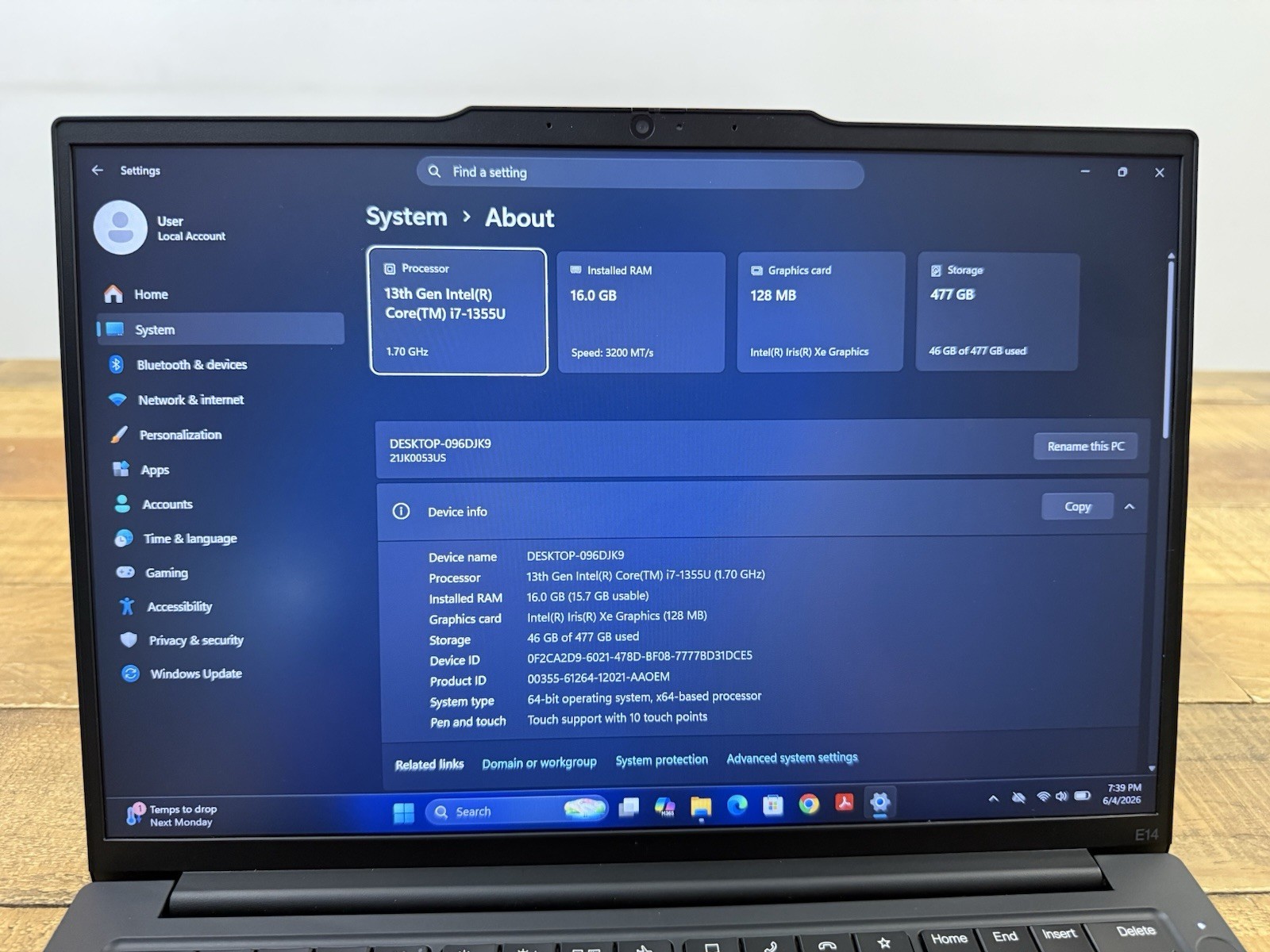 Lenovo ThinkPad E14 Gen 5 TOUCH FHD IPS i7-1355U 16GB RAM 512GB SSD Win 11 Pro