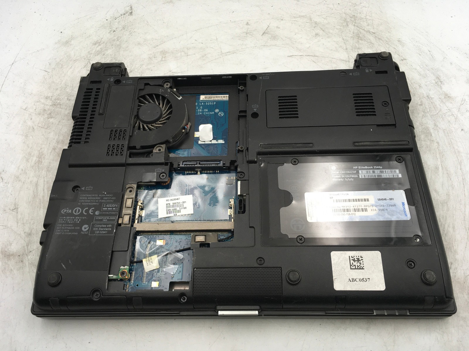 HP ELITEBOOK 2540P – BOOTS TO BIOS – INTEL I5 M540 – 2GB RAM – READ DESCRIP – BB