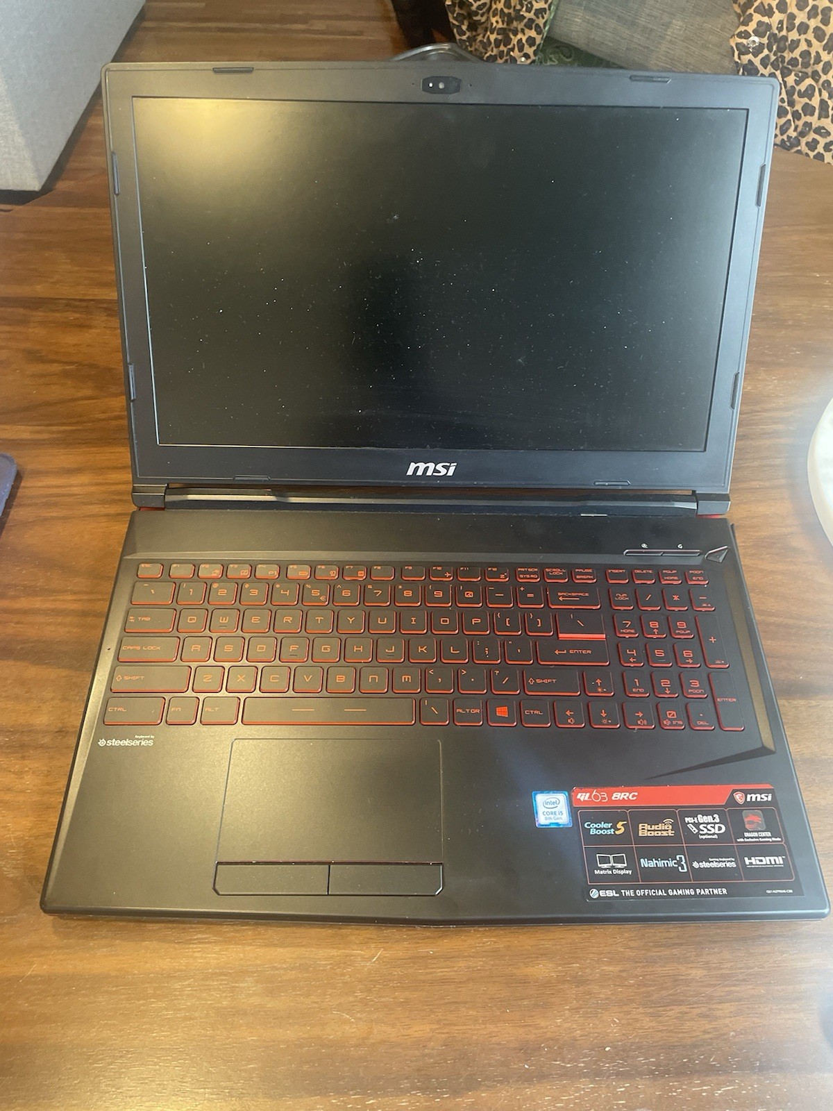 MSI GL63 8RC (MS-16P6) | i5 *Broken Hinge & Case, No HDD/SSD