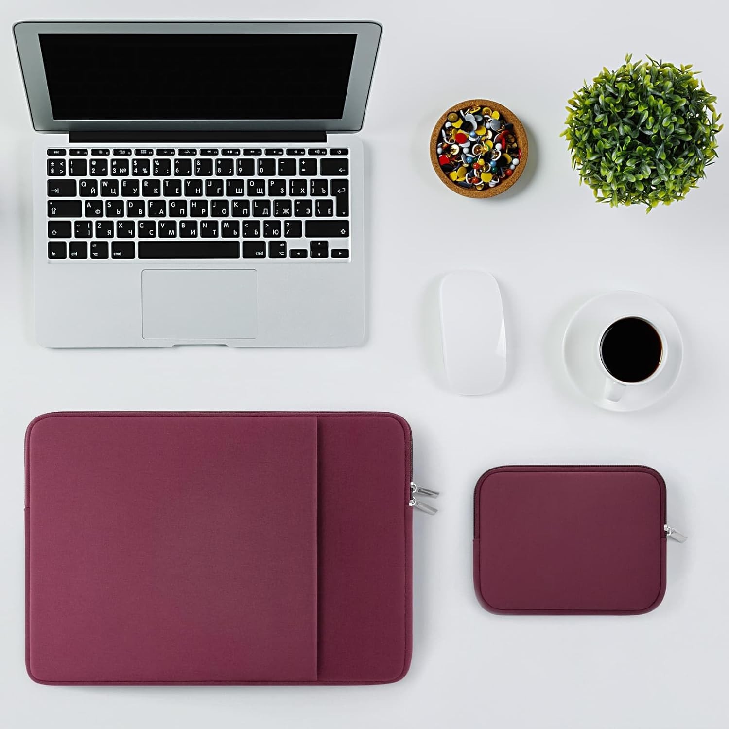 Soft Zipper Bag Cover for 15.6 Inch Laptop Sleeve Protective Case in Red