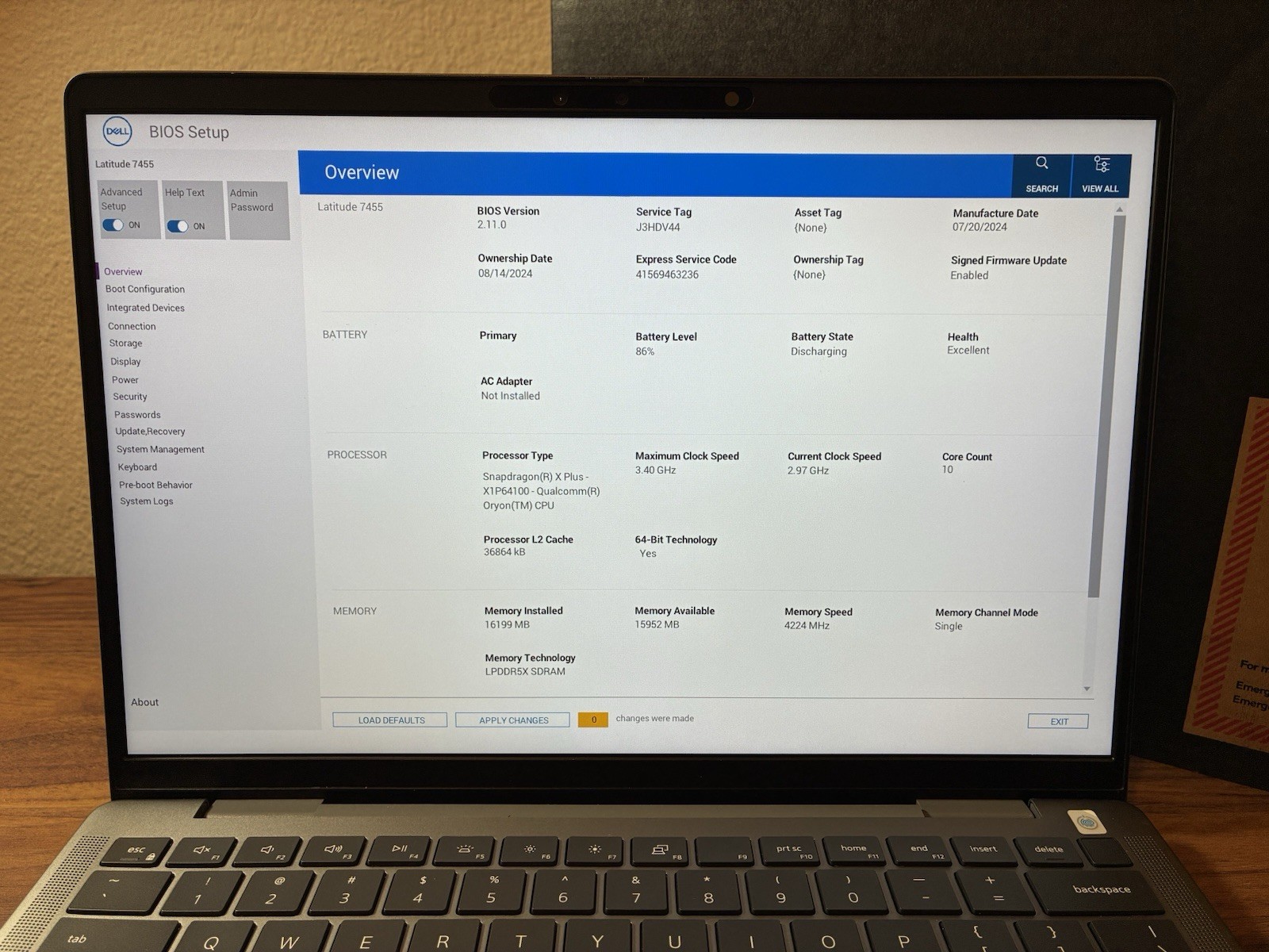 Dell Latitude 7455 Laptop Snapdragon X Plus 16GB 512GB 14” QHD Touch WTY