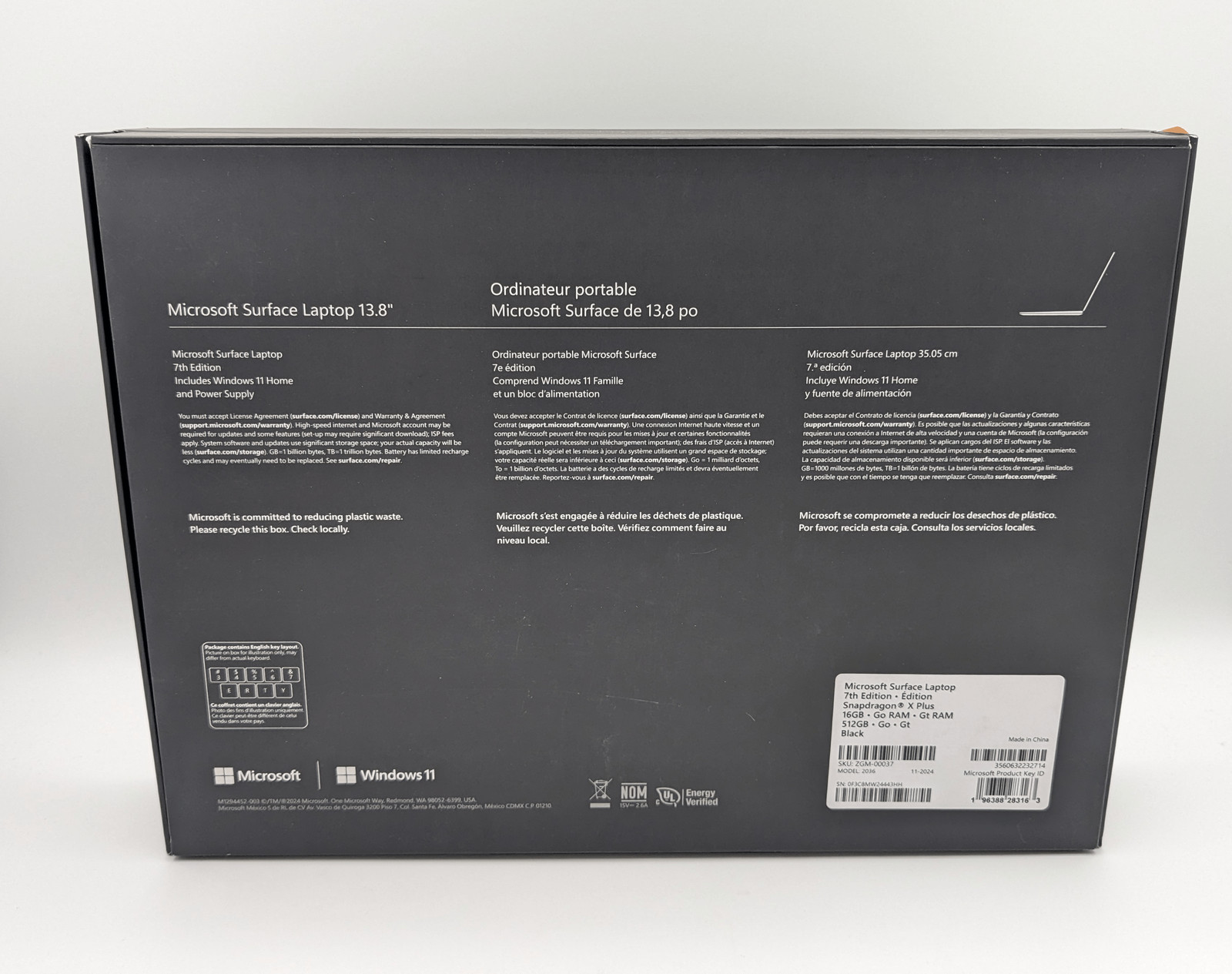 Microsoft Surface Laptop 7 13.8″ Snapdragon X Plus 16GB 512GB SSD Windows 11