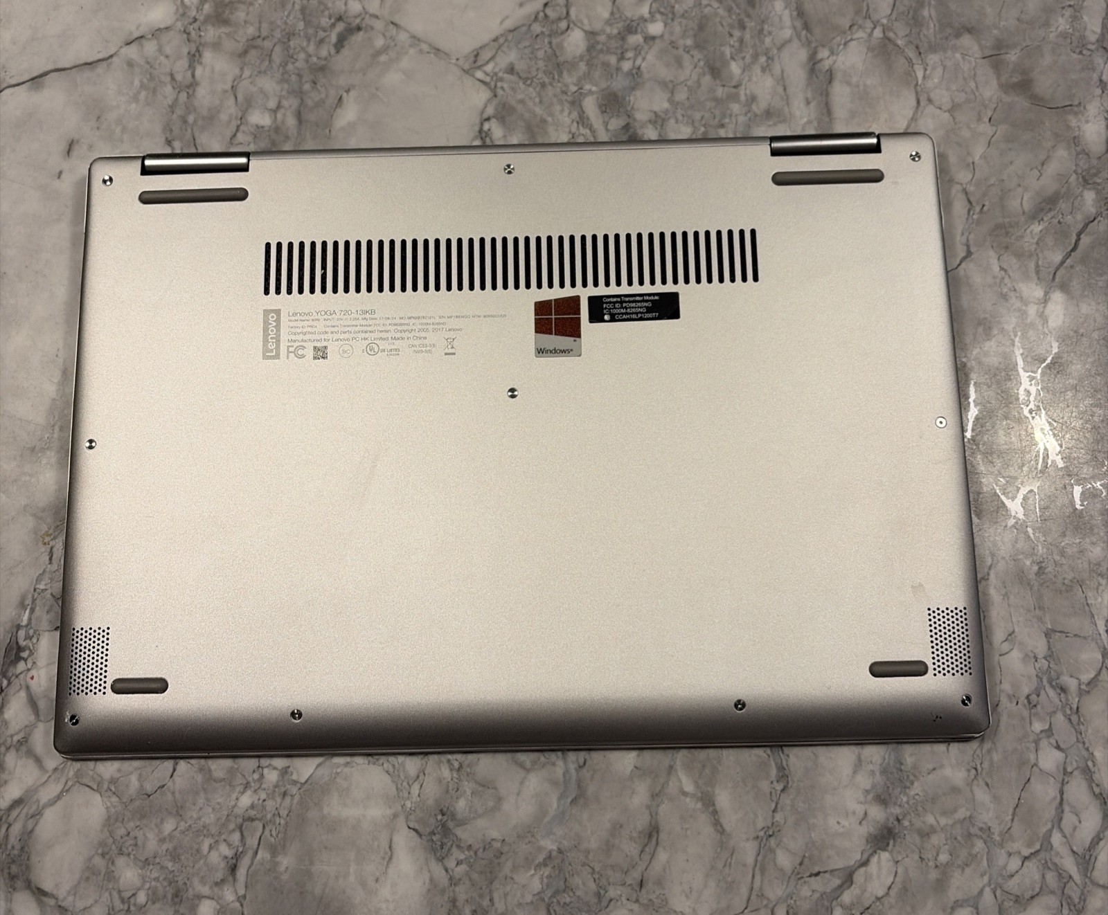 Lenovo Yoga 720-13IKB 13” with Charging Cord. No SSD/HD/OS And No Touch Screen