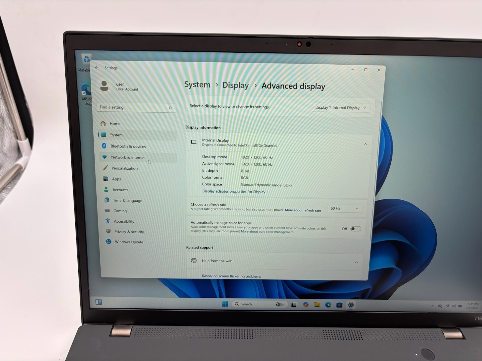 Lenovo ThinkPad T16 Gen 1 16″ 512 GB SSD 16 GB RAM i5-1235U Windows 11 Pro