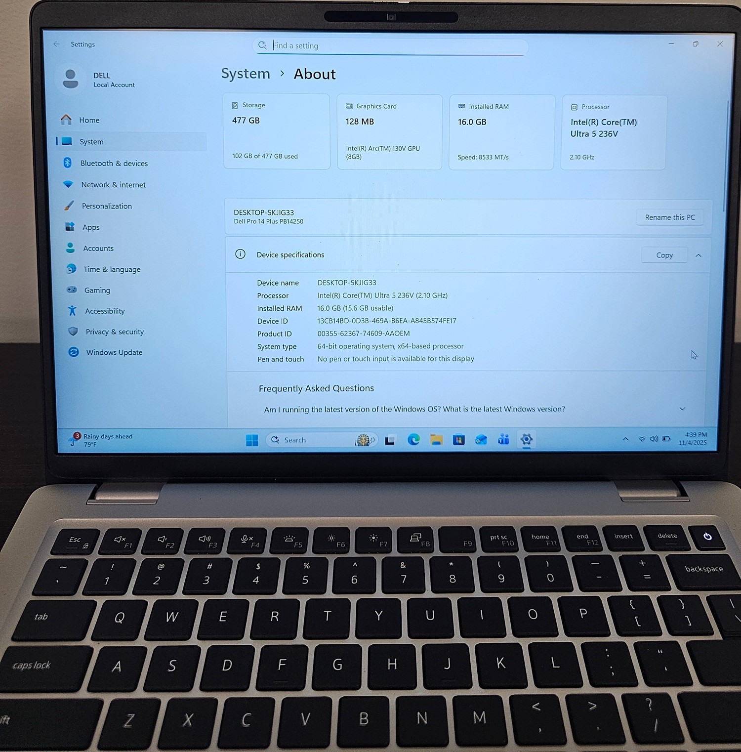 Dell Pro 14 Plus PB14250 2.1 GHz Ultra 5 236V 16GB 512GB SSD