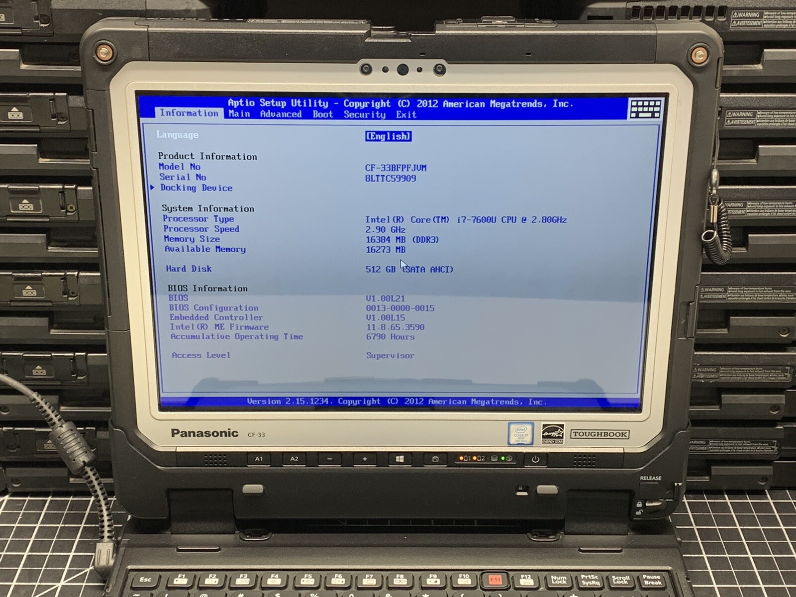 Panasonic Toughbook CF-33 Core i7 7600U @ 2.8GHz | 512GB SSD, 16GB RAM | #T914