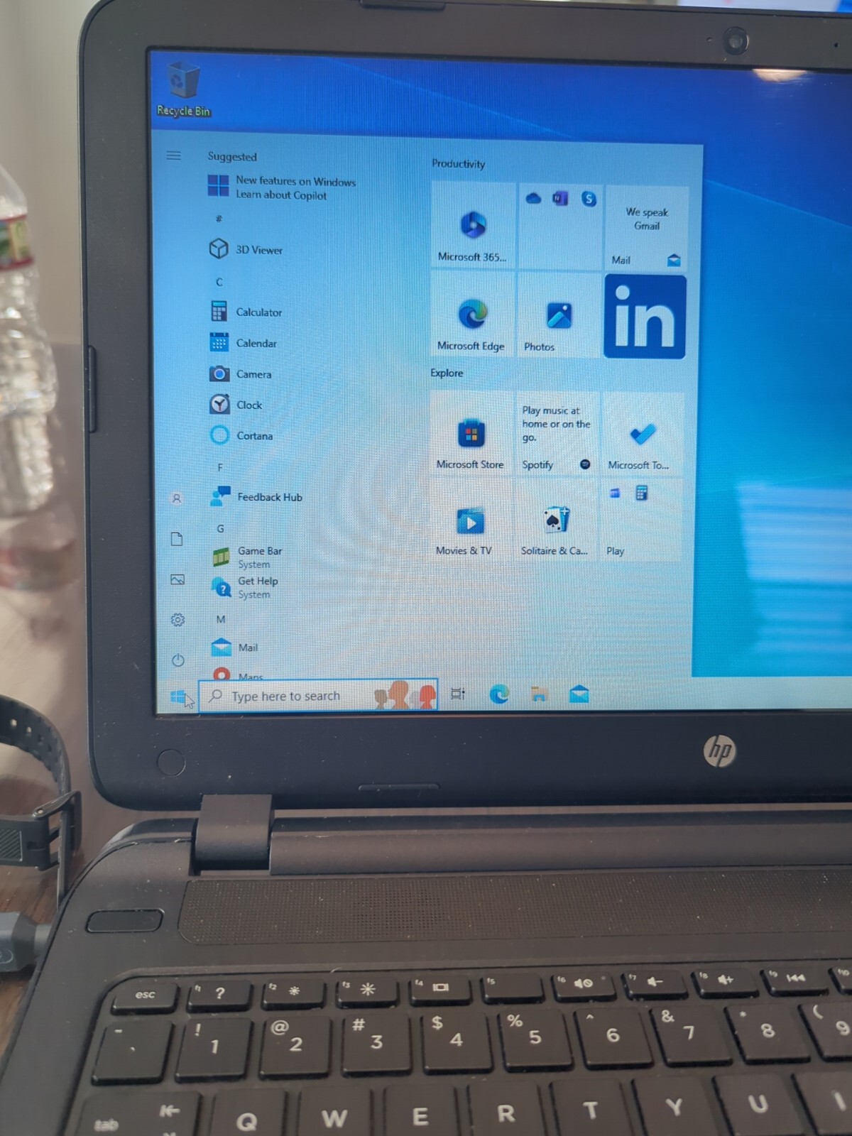 HP Notebook 15, 15.6in Screen, Grey, Factory Default