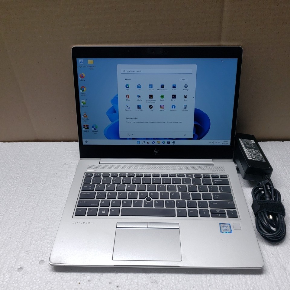 14″HP EliteBook 830 G5 Laptop i5-8350U 1.70GHz RAM 8GB SSD 128GB/Charger inc