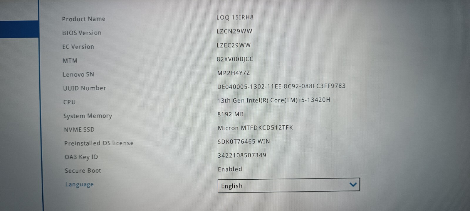 Lenovo LOQ Gaming 15,6 LCD Intel i5-13420H 512SSD 8RAM RTX 3050 6GDDR