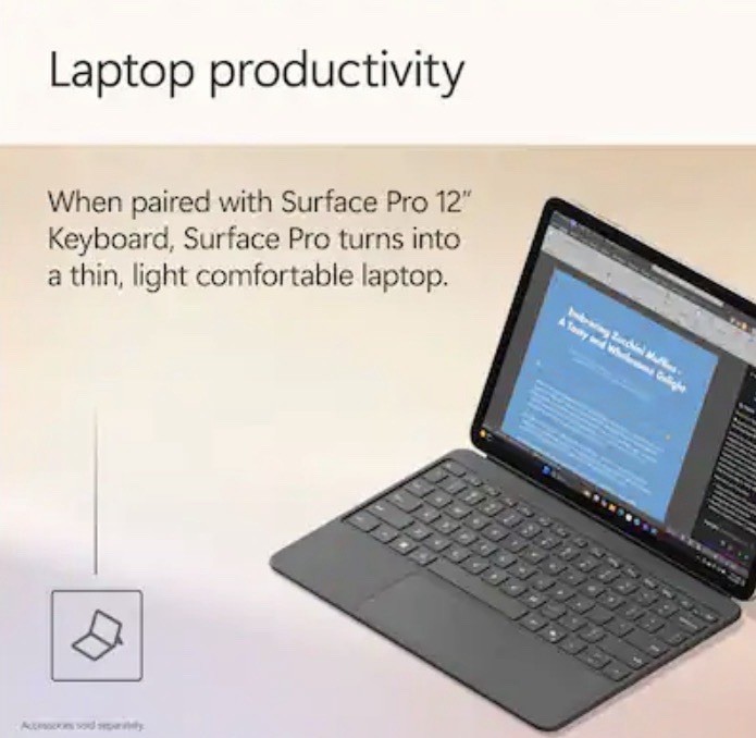 Microsoft Surface Pro Copilot+ PC 12″ Snapdragon X Plus 16GB RAM 256GB Platinum