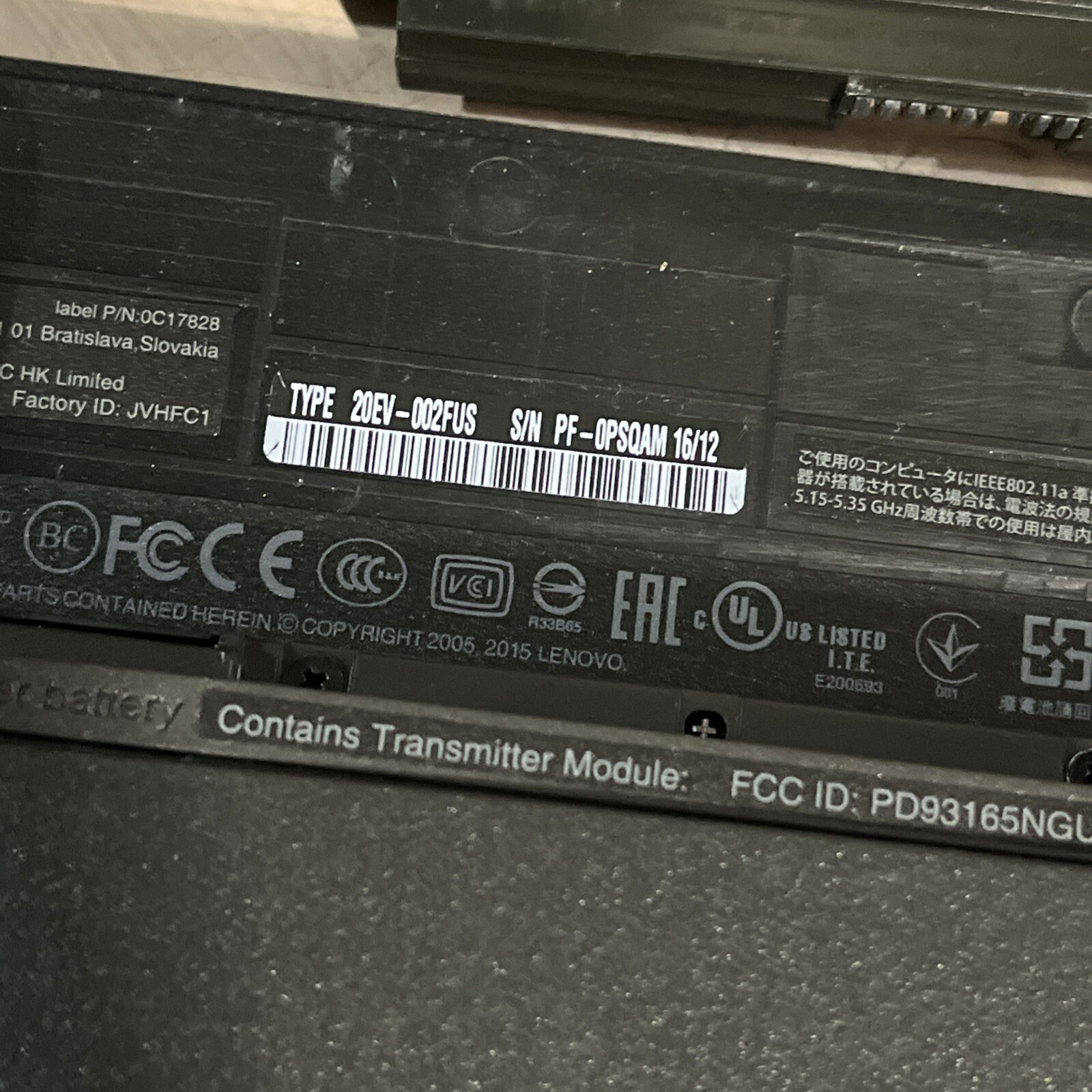 LENOVO THINKPAD E560 INTEL CORE I5-6200U 2.30GHZ 8GB RAM NO HD
