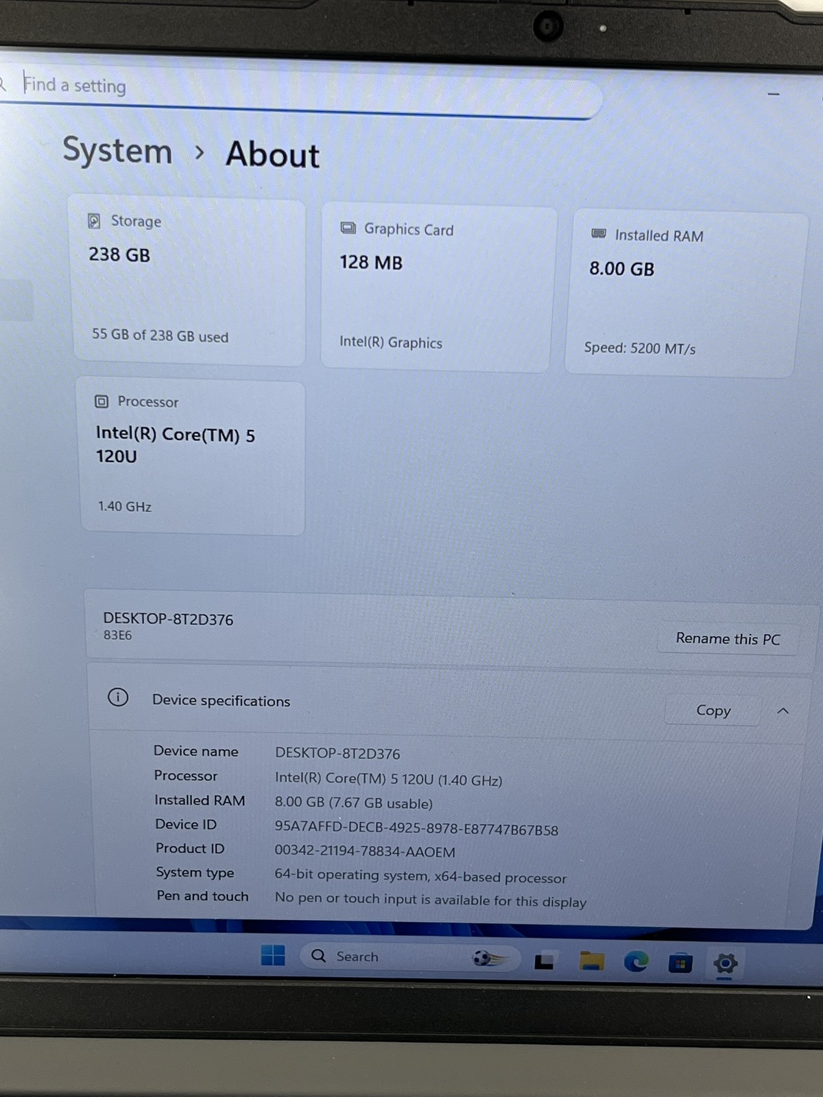 Ideapad Slim 3 15IRU9 15.6in FHD Intel Core 5 120U 1.4GHz 8GB RAM 256GB SSD
