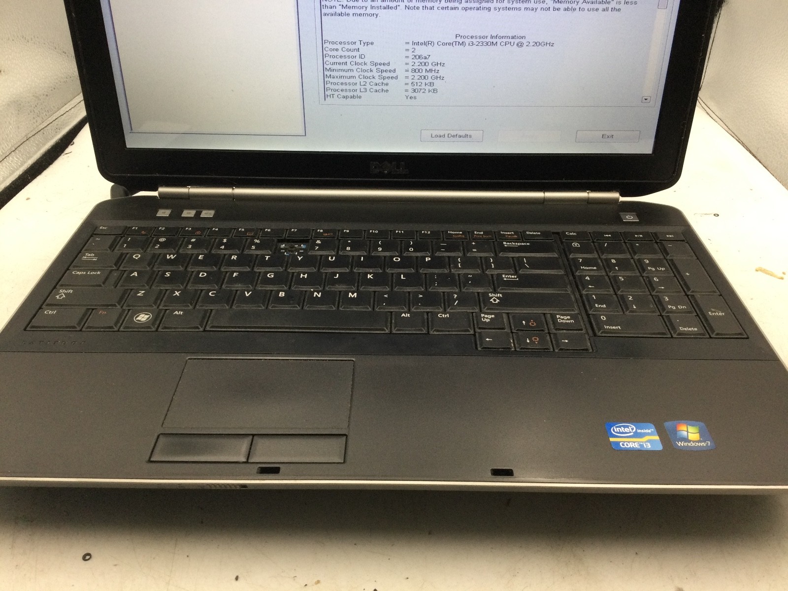 DELL LATITUDE E5520 – BOOTS TO BIOS – INTEL I3 2330 – 4GB RAM – 15″ – READ – BB!