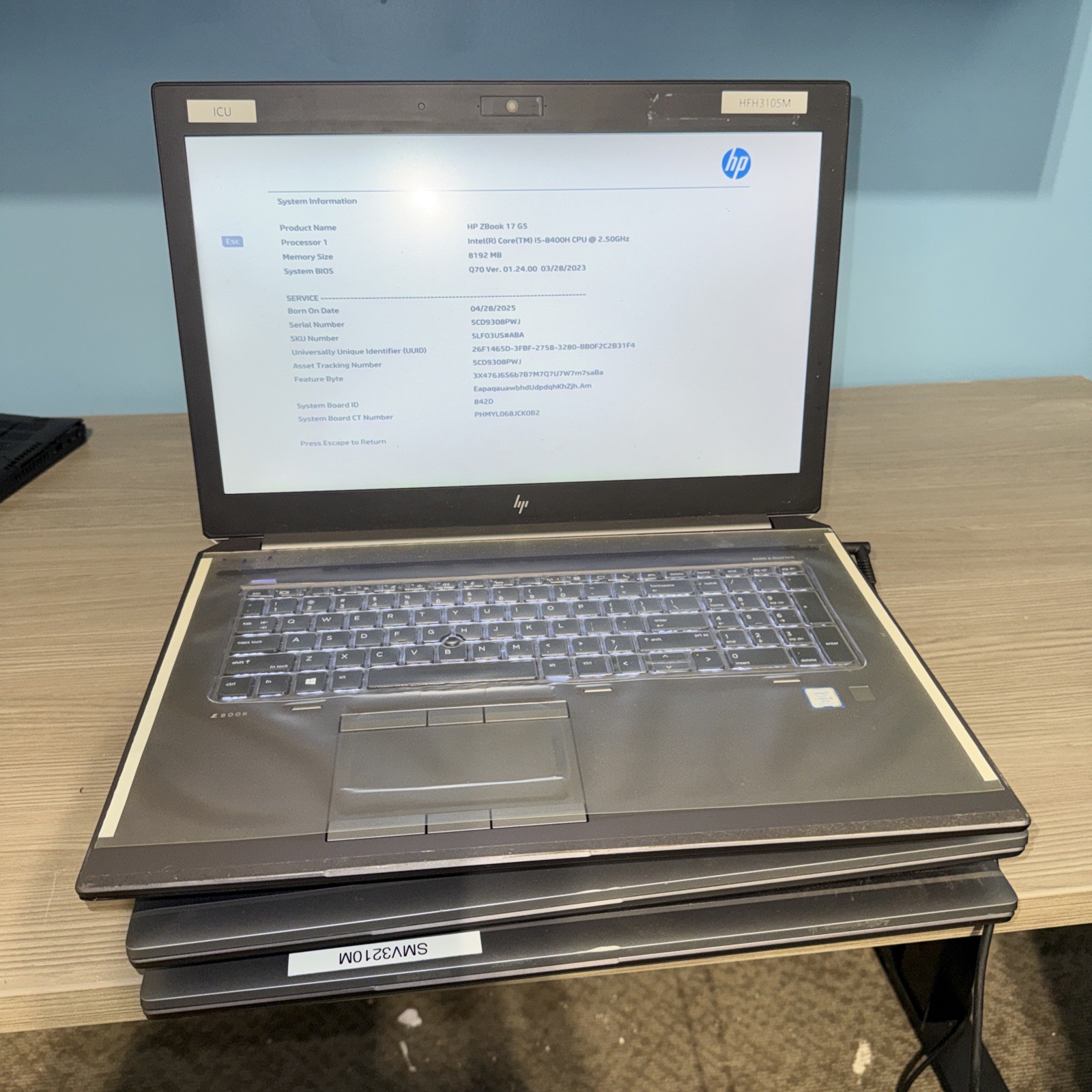 Lot of (3) HP ZBook 17 G5 G6 17″ Laptops Intel Core i5 8th 9th Gen 8GB RAM *READ