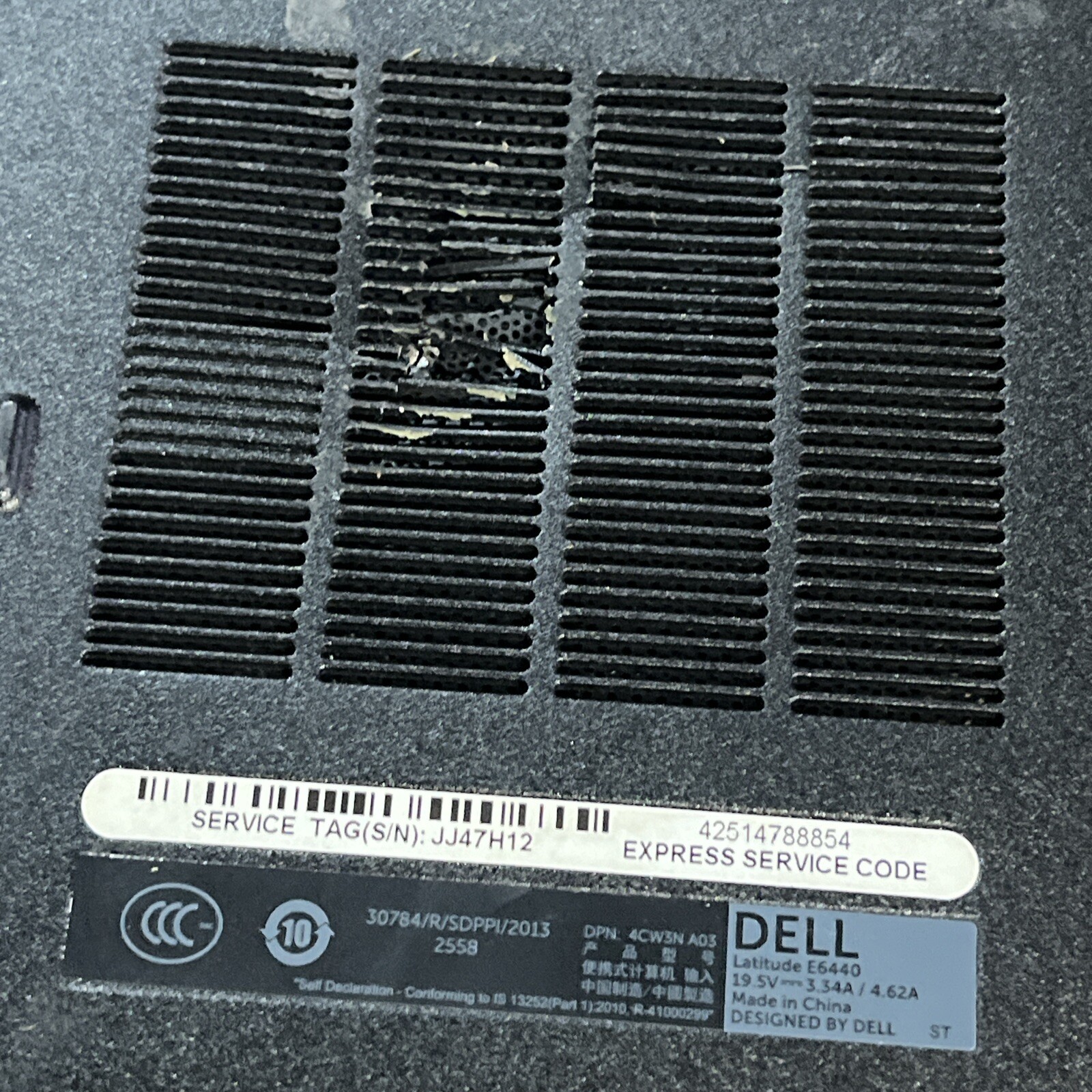 DELL LATITUDE EE6440 INTEL CORE I5-4300M 2.60GHZ 8GB RAM NO HD